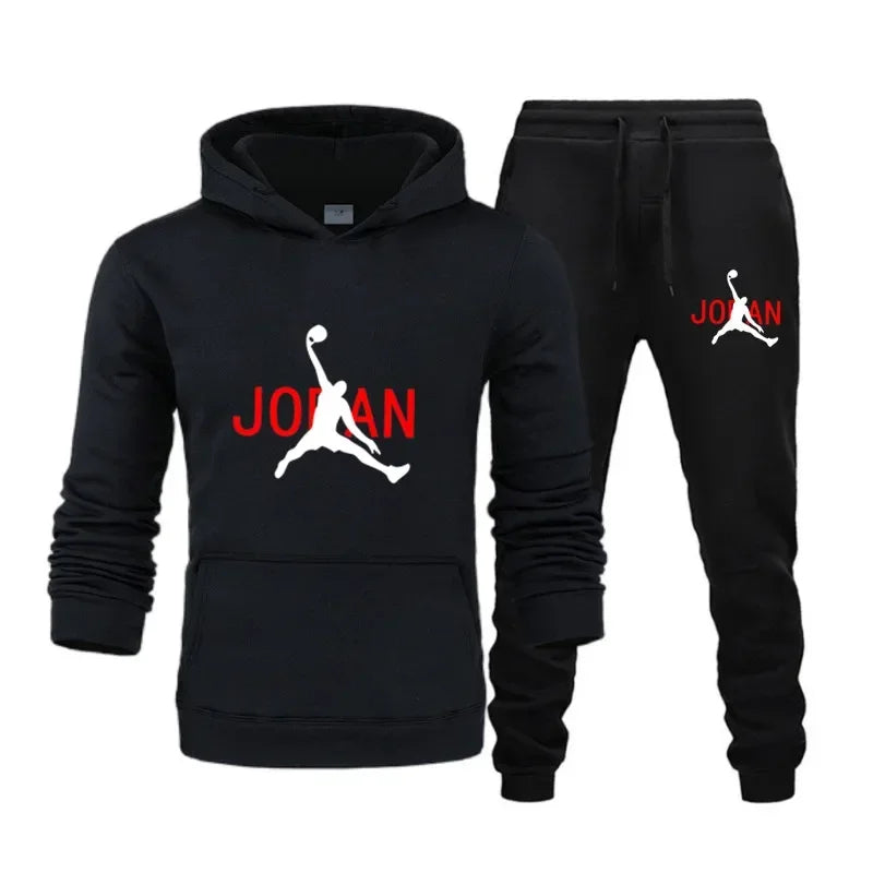 2024 Autumn/Winter Men’s Sports Tracksuit – Hoodie & Sweatpants 2-Piece Casual Basketball Outfit