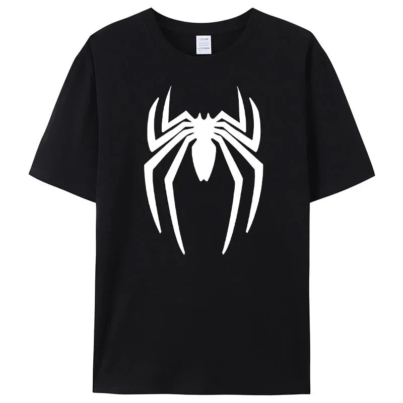 Summer Spider Hero Men’s T-Shirt – Oversized Casual Streetwear Short Sleeve Cartoon Sports Tee for Men