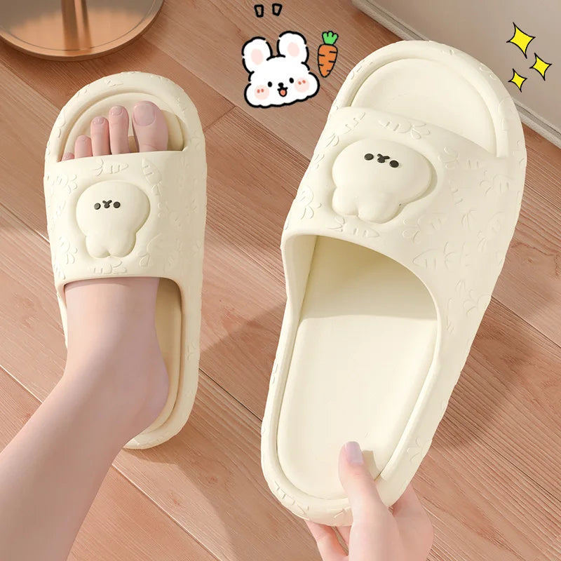 Summer Cool Slippers for Women & Men – Non-Slip Quiet Bathroom Slides Indoor Outdoor Couple Home Sandals