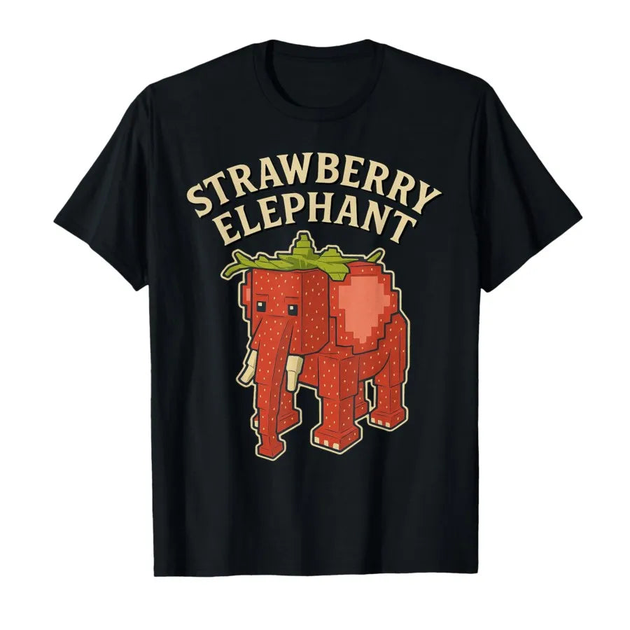 Strawberry Elephant Funny Italian Brainrot Meme T-Shirt – Popular Kids & Adults Gaming Cotton Short Sleeve Tee