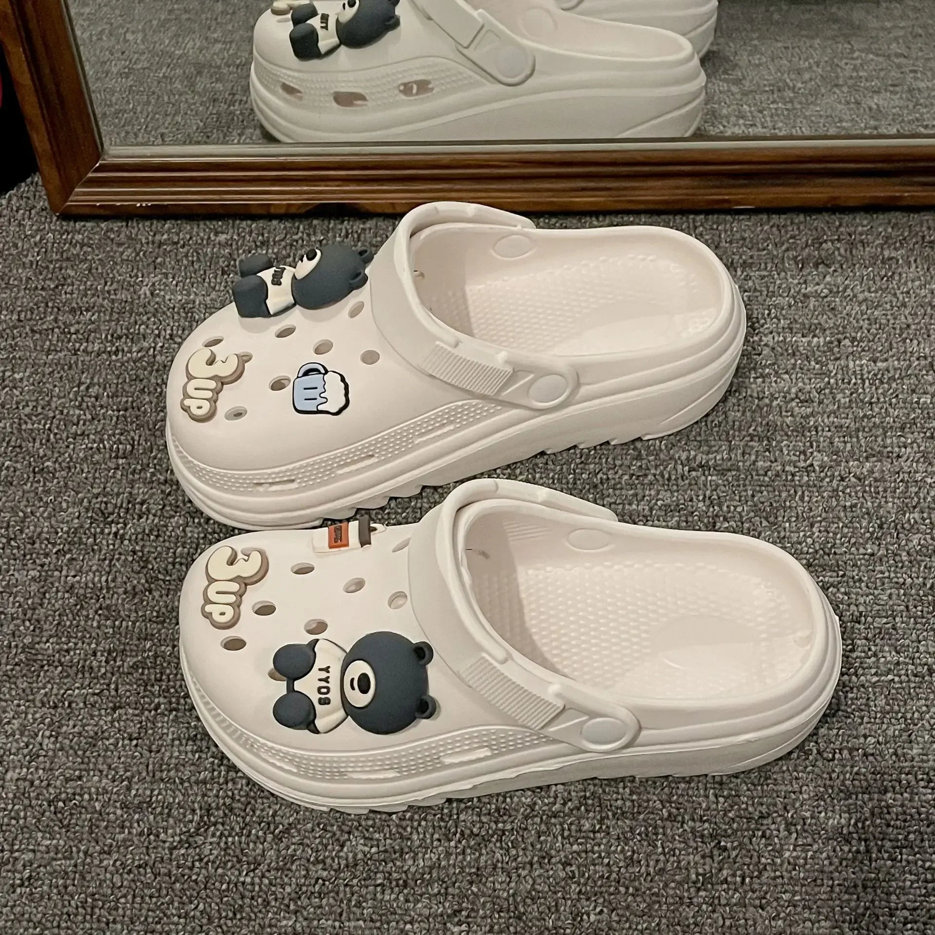 2025 EVA Women’s Thick Sole Sandals – Summer Outdoor Beach Heightening Hole Slippers for Couples