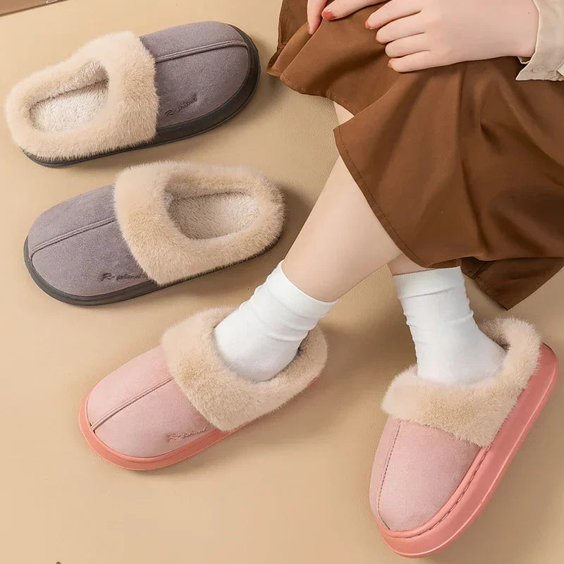 Boken Women’s Autumn/Winter 2025 Warm Plush Indoor Slippers – Soft Cozy Home Shoes for Comfort & Style