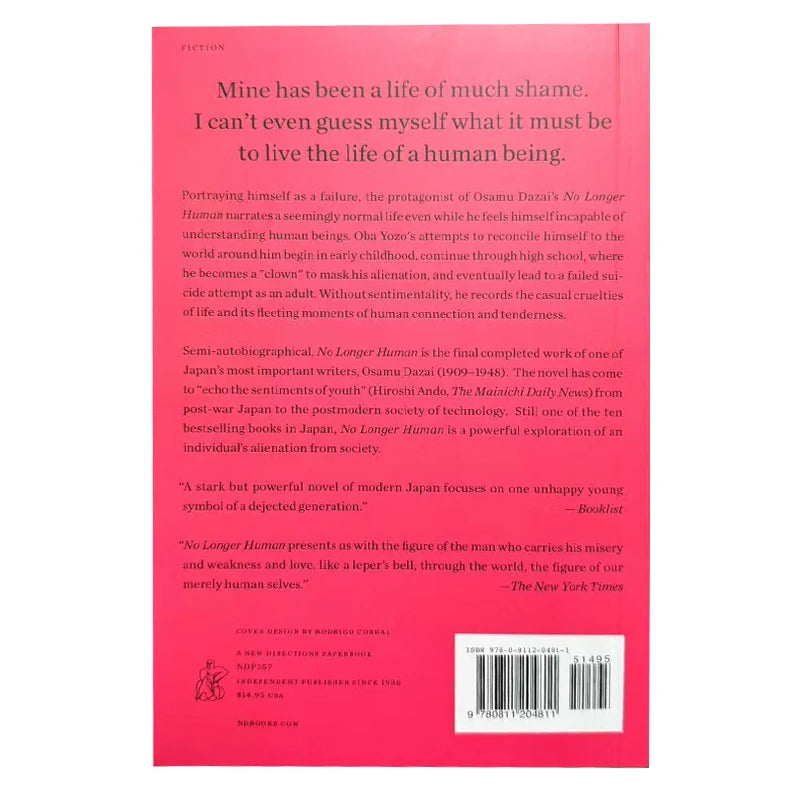 No Longer Human by Osamu Dazai – Classic Tragic Fiction Bestseller Paperback Novel