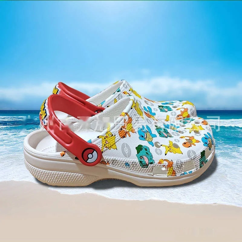 Pokémon Kawaii Pikachu & Squirtle Kids Sandals – Anime Summer Slippers for Home & Beach