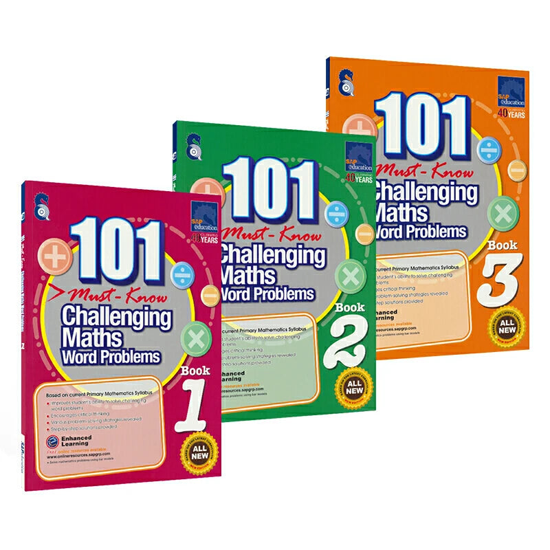 101 Challenging Maths Word Problems – 6 Book Set for Grades 1–6 Singapore Math Practice