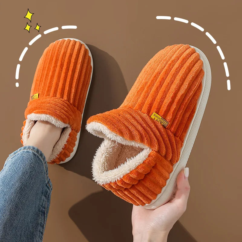 Fashion Fuzzy Women’s Winter Warm Cotton Shoes – Cozy Indoor Outdoor Anti-Slip Plush House Slippers