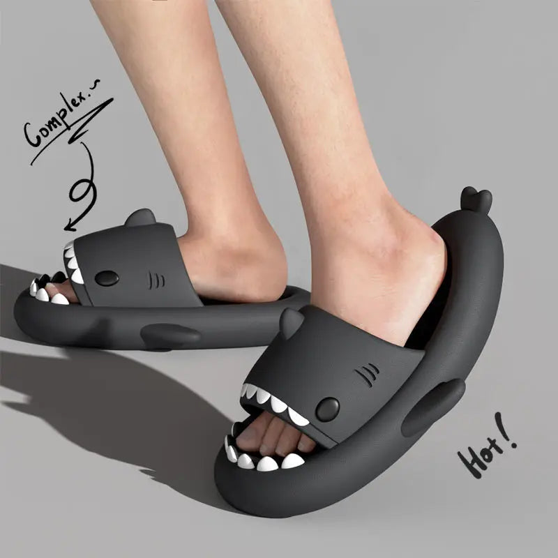 2024 Shark Slides – Thick Sole EVA Beach Sandals for Men & Women, Non-Slip Summer Couple Slippers