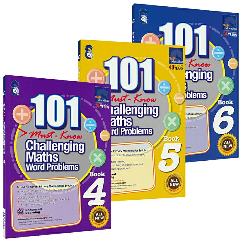 101 Challenging Maths Word Problems – 6 Book Set for Grades 1–6 Singapore Math Practice