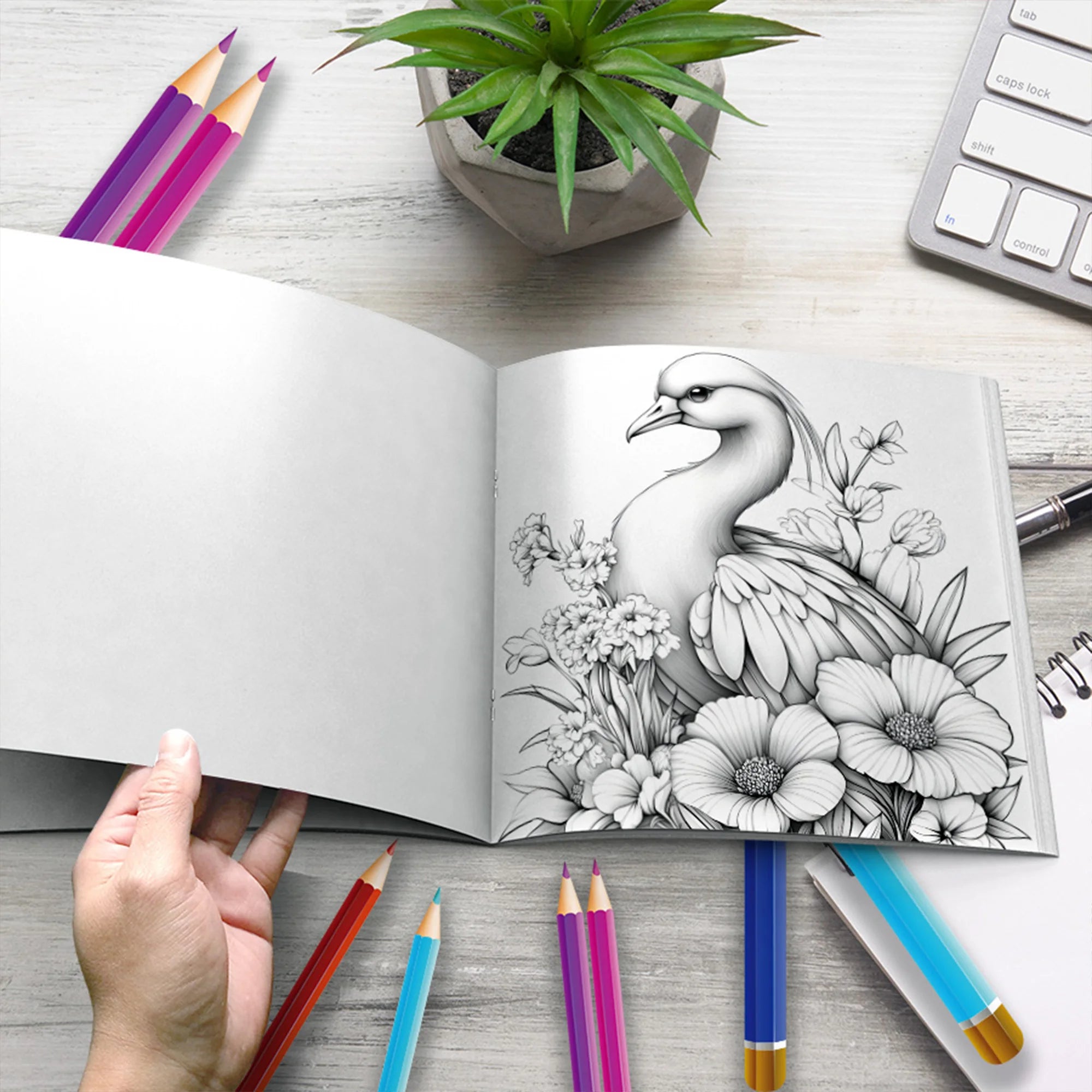 Bview Art Animal World Coloring Book – Original Design Adult Coloring Picture Book