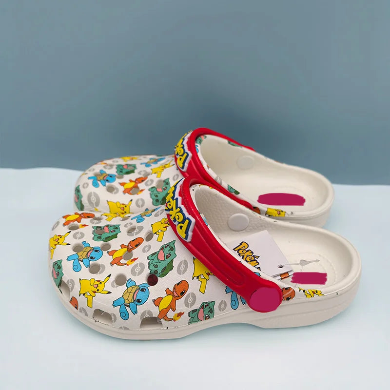 Pokémon Kawaii Pikachu & Squirtle Kids Sandals – Anime Summer Slippers for Home & Beach