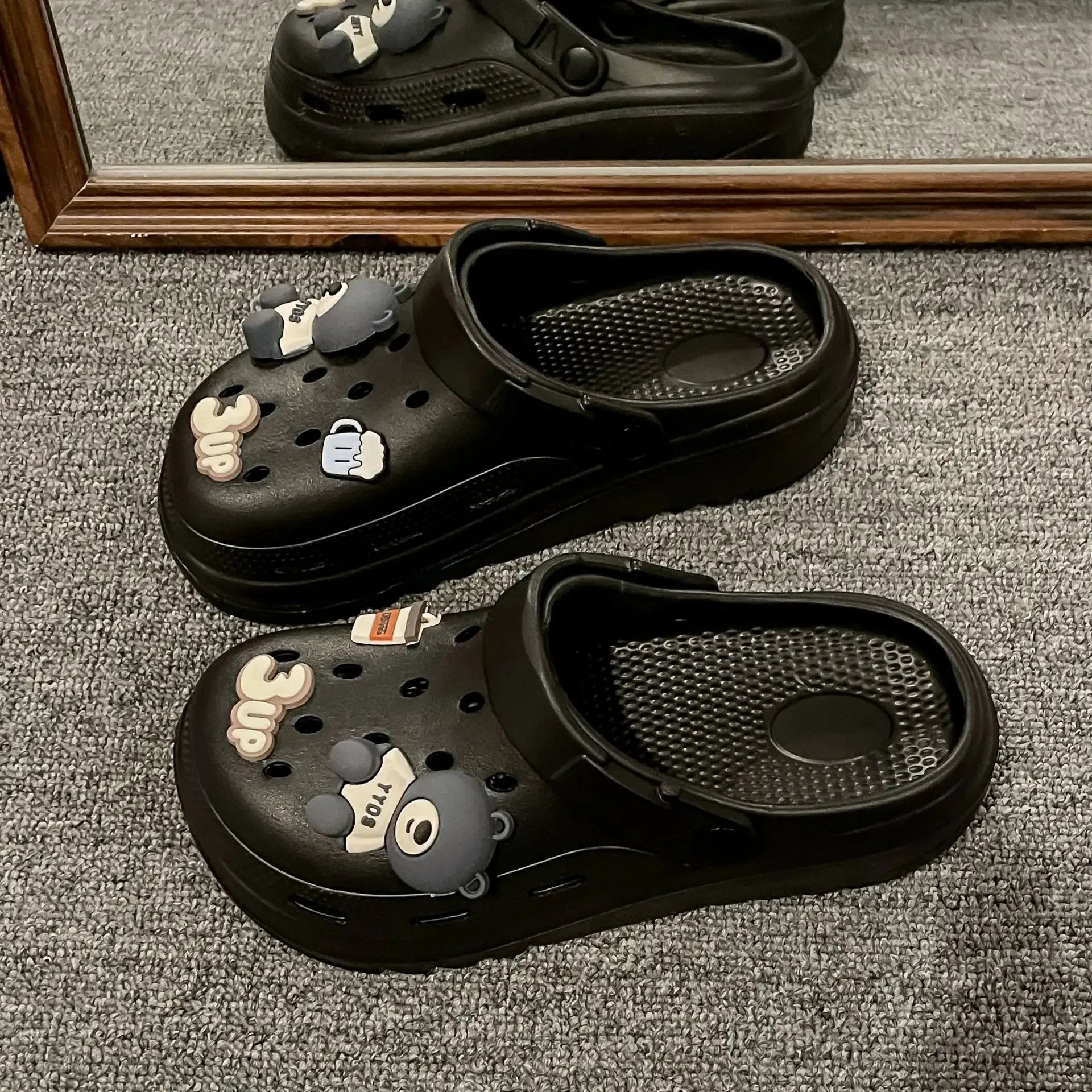 2025 EVA Women’s Thick Sole Sandals – Summer Outdoor Beach Heightening Hole Slippers for Couples