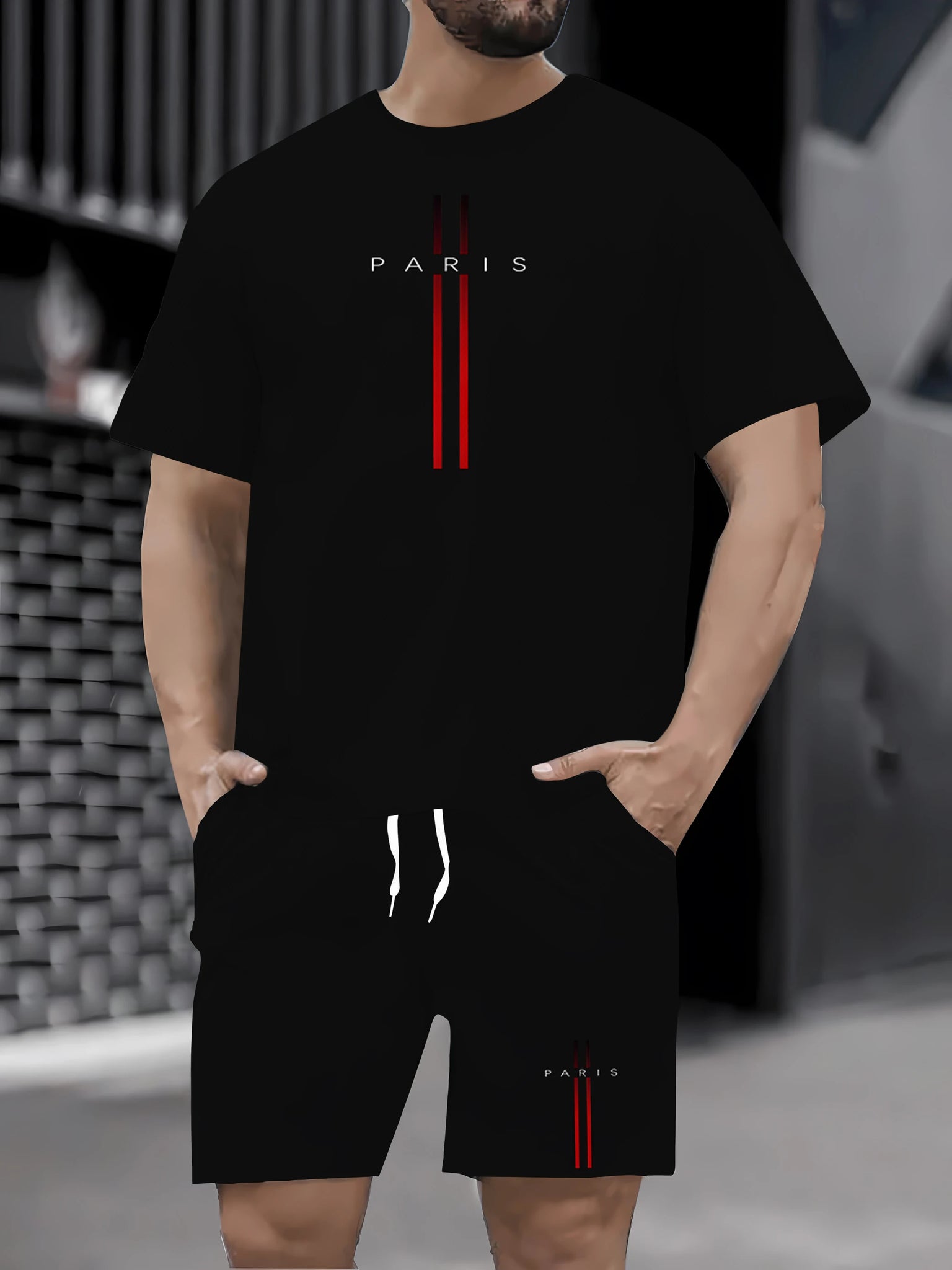 2025 Summer Men’s Sportswear Set – Printed Short Sleeve T-Shirt with Shorts or Long Pants Jogging Outfit