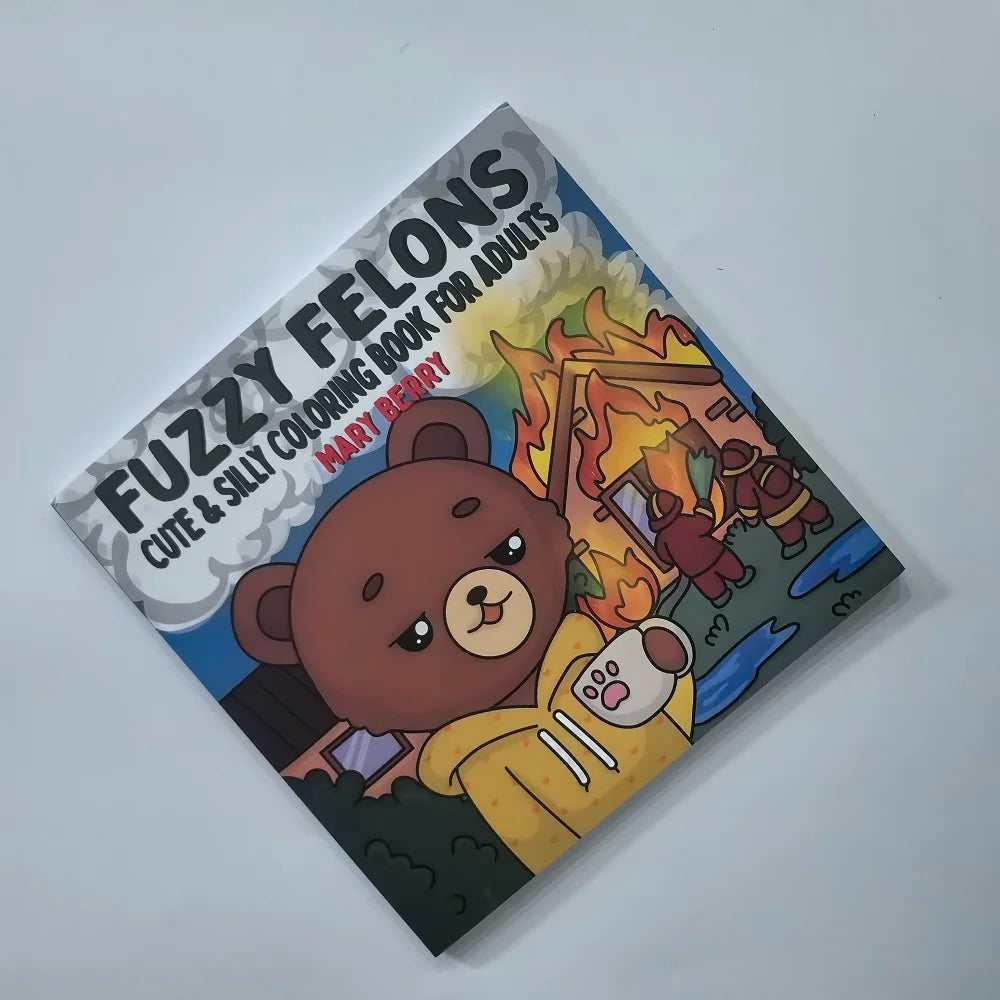 Fuzzy Felons Coloring Book – Cute Animal Designs for Adult & Teen Stress Relief