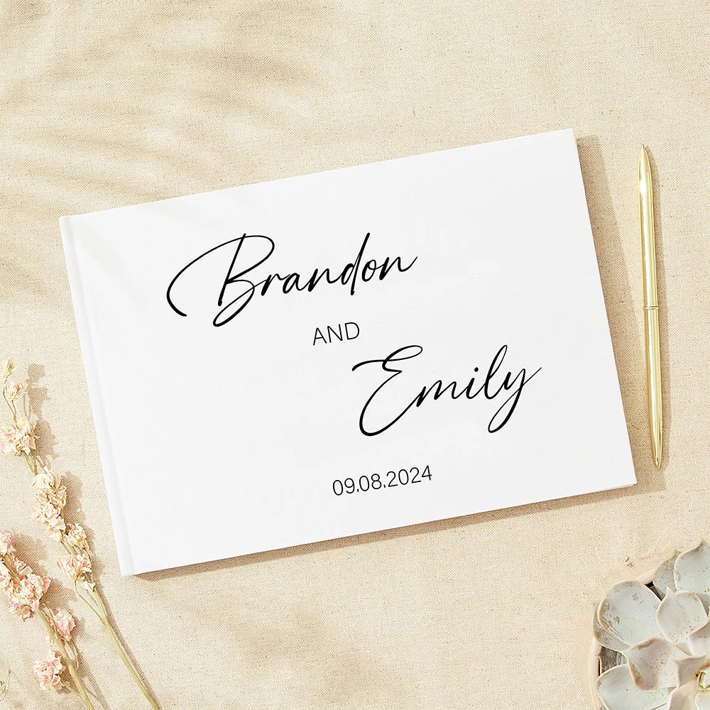 Rustic Wedding Guest Book – Personalized Guestbook Alternative & Photo Scrapbook Album