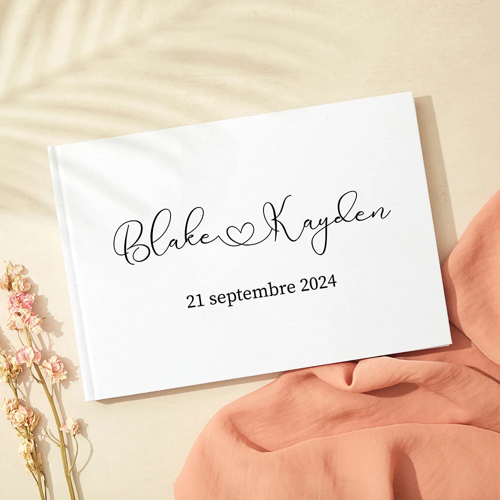 Rustic Wedding Guest Book – Personalized Guestbook Alternative & Photo Scrapbook Album