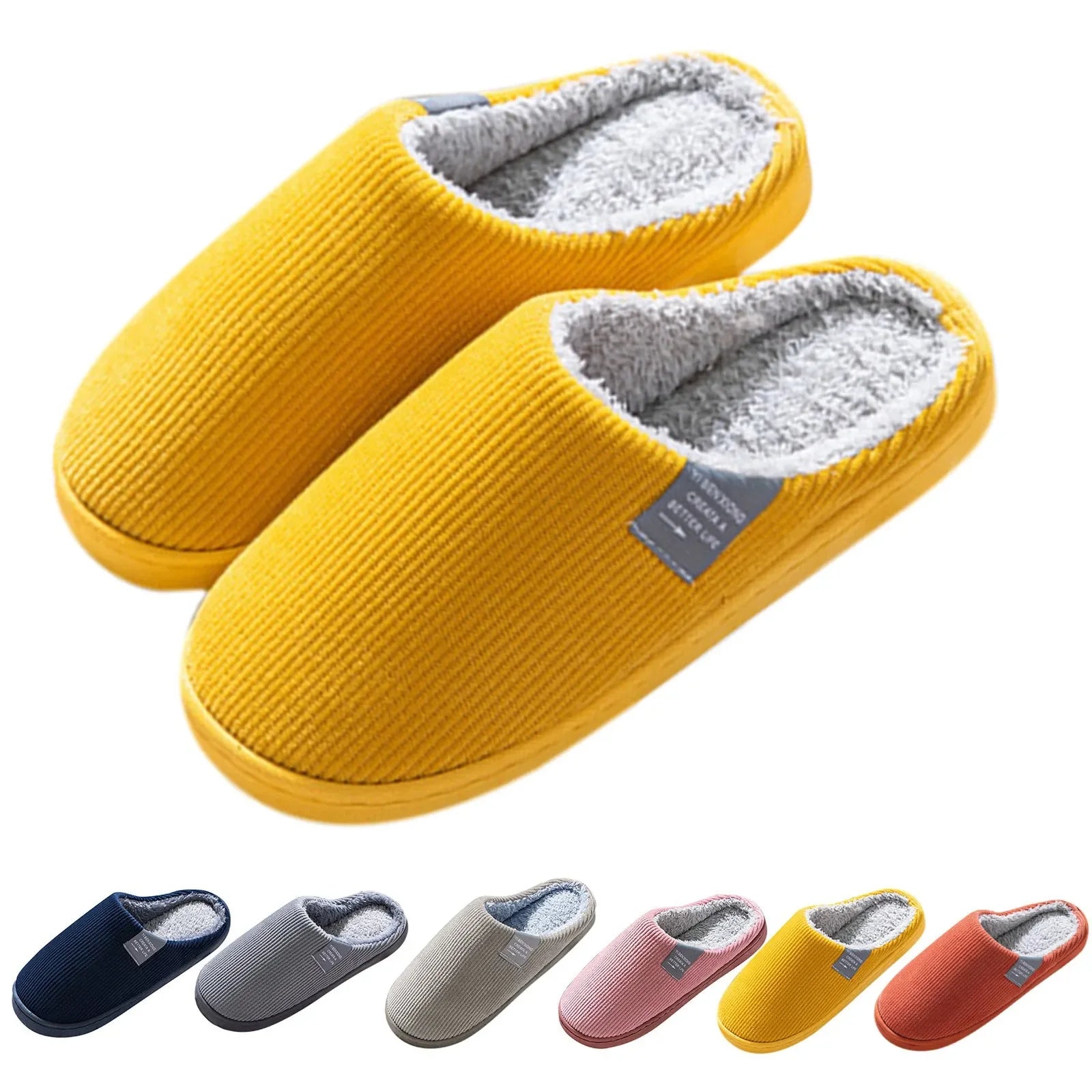 Winter Plush Home Slippers – Thick Soft Indoor Anti-Slip Warm Flats for Men & Women