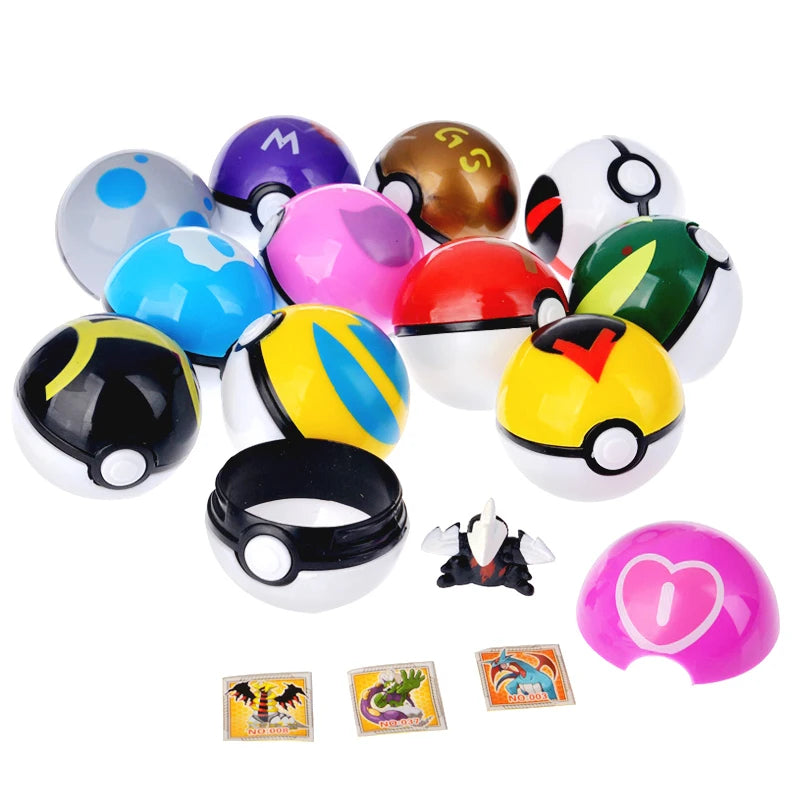 12Pcs Pokémon Pikachu Action Figures Set with Poké Balls – Kids Anime Toy Gift