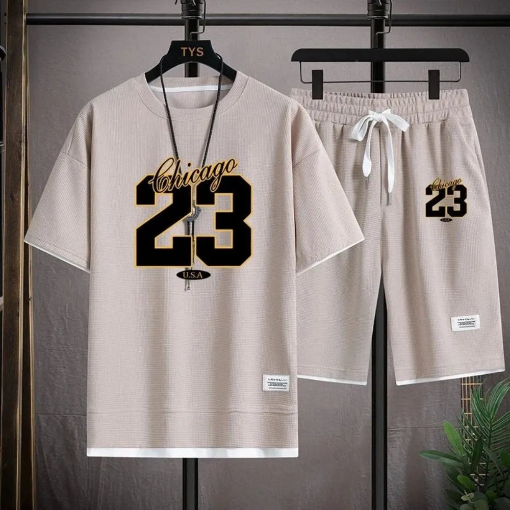 Men’s Korean Style Summer T-Shirt – Breathable Digital Print Round Neck Outdoor Top