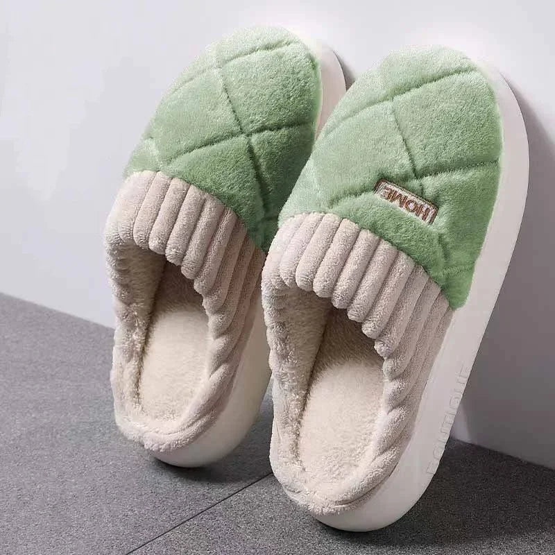 Women's Winter Plush Home Slippers – Soft Bottom Anti-Slip Warm Indoor Shoes for Women & Men, Cozy Casual Flats