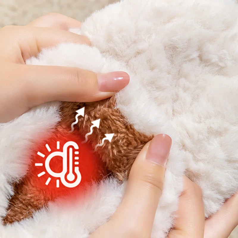 Winter Cotton Slippers – Warm Plush Non-Slip Indoor & Outdoor Shoes for Women & Men