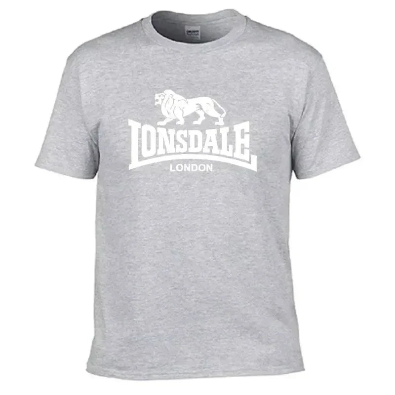 Men’s Lonsdale Lion Print T-Shirt – Summer Oversized Cotton Streetwear Short Sleeve Tee