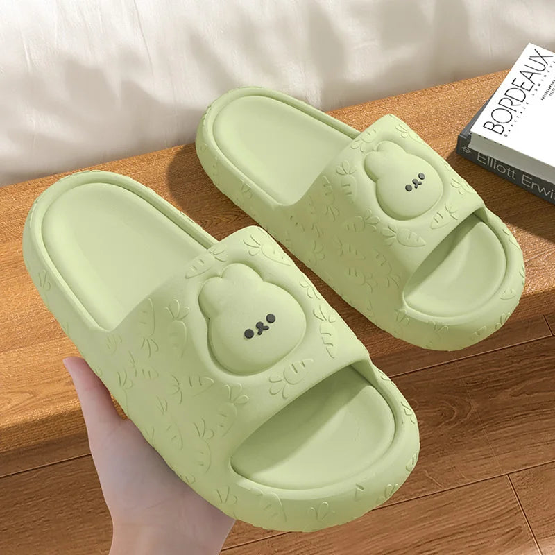 Summer Cool Slippers for Women & Men – Non-Slip Quiet Bathroom Slides Indoor Outdoor Couple Home Sandals