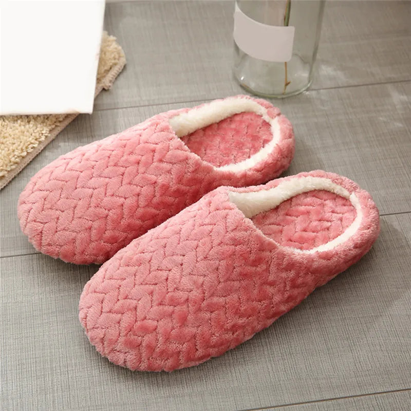 Women’s Winter Fur Slippers – Warm Non-Slip Cat Plush Indoor Shoes for Couples & Kids