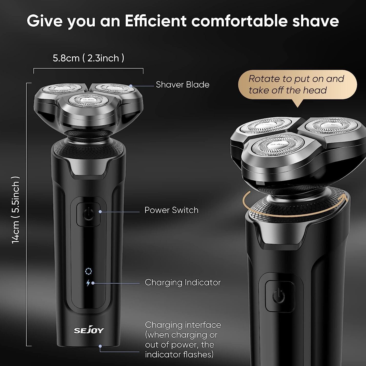 3 In 1 Electric Shaver for Men Beard Trimmer Nose Hair Clipper Razor Waterproof