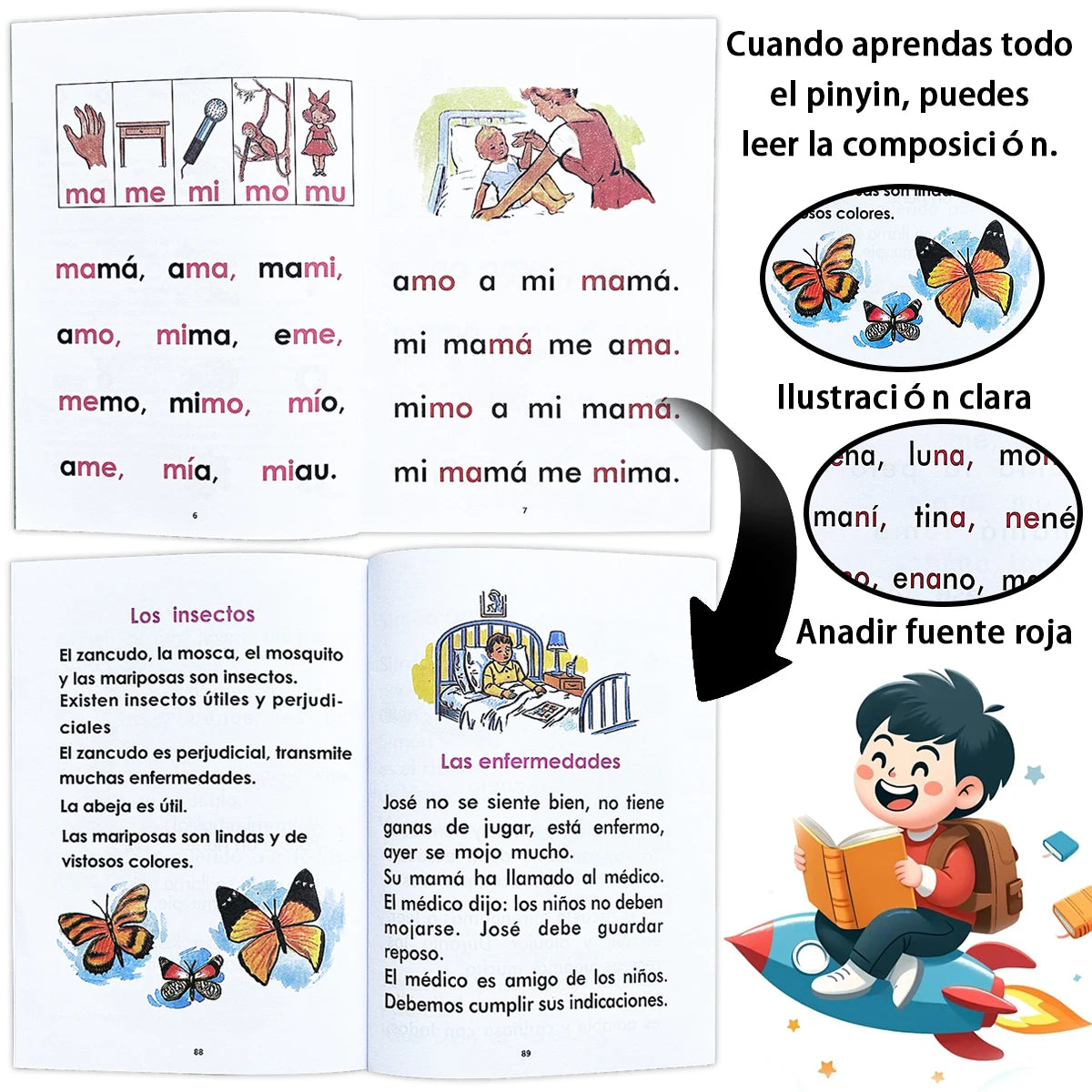 Nuevo Mi Jardín Spanish Phonetic Learning Book – Kids Educational Textbook (112 Pages)