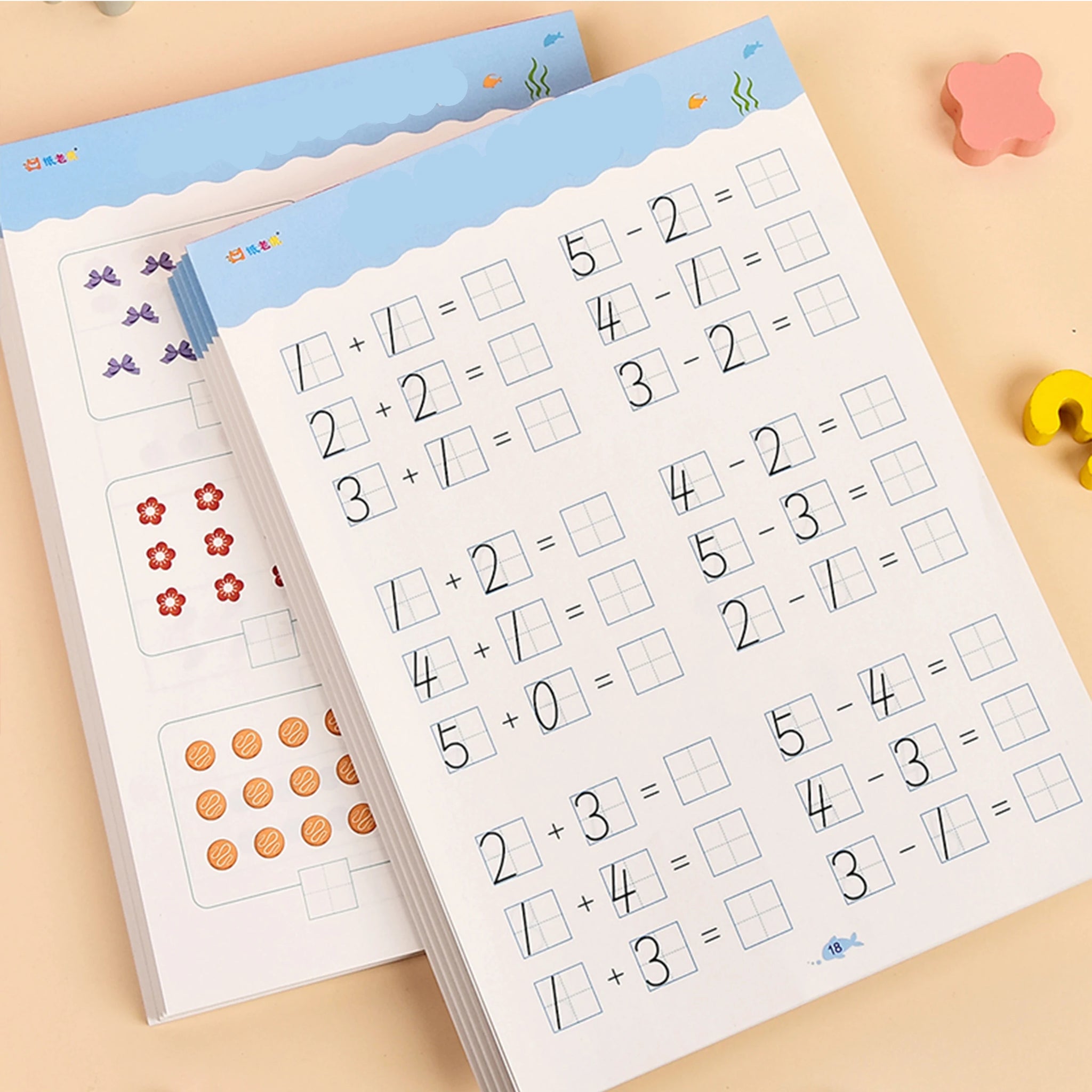 Math Workbook 2-Book Set – Numbers 1–10 & Addition/Subtraction Within 20 Practice Sheets