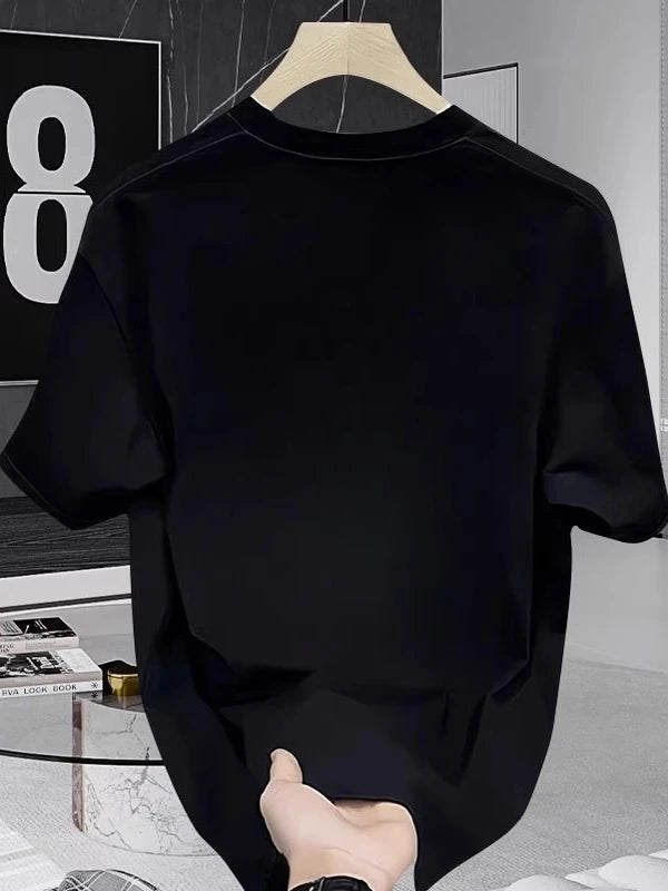 Trendy Unisex Printed T-Shirt – American Streetwear Loose Fit Round Neck Short Sleeve Top for Men & Women