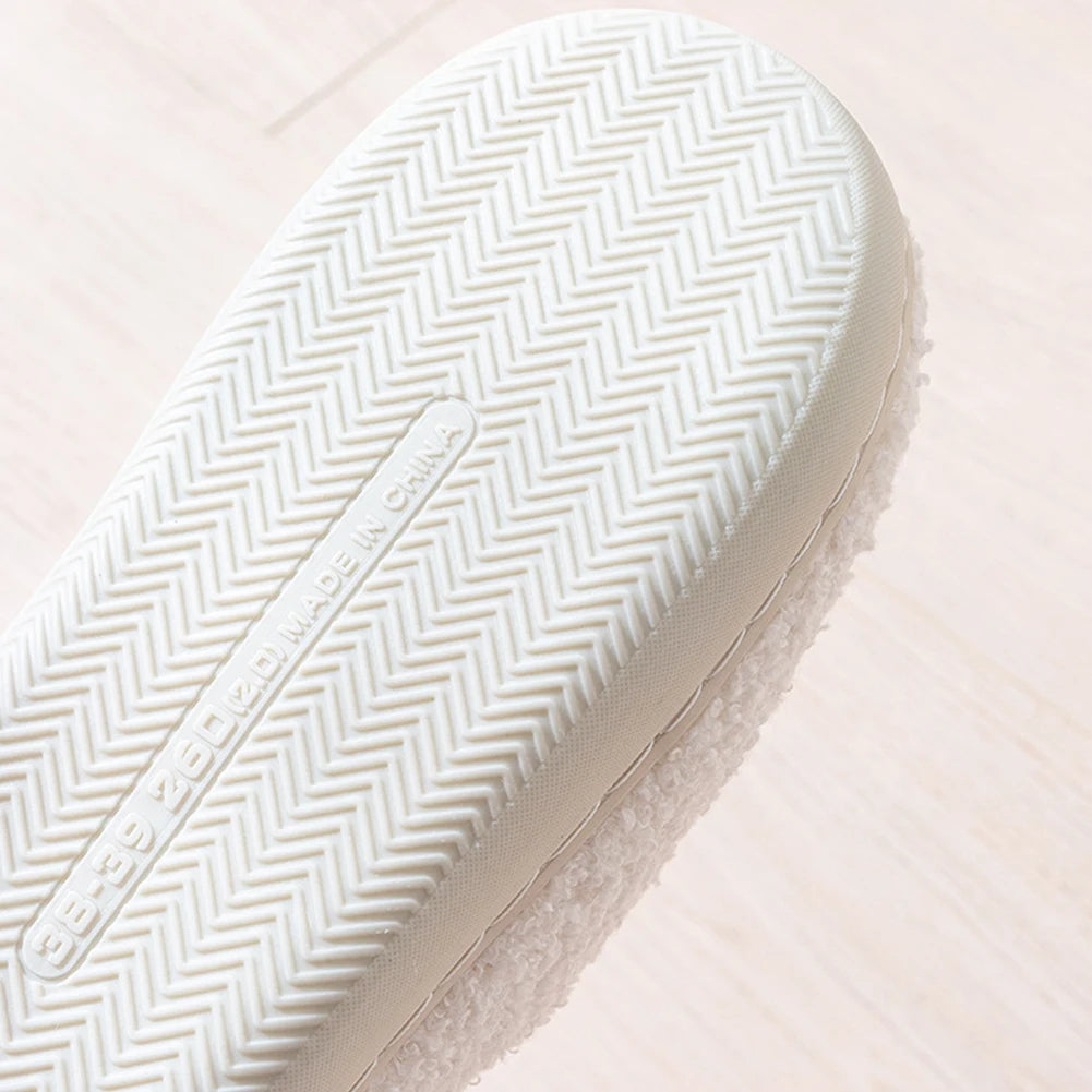 Christmas Fluffy Fur Slippers – Cozy Santa Plush Closed-Toe Slip-On House Shoes