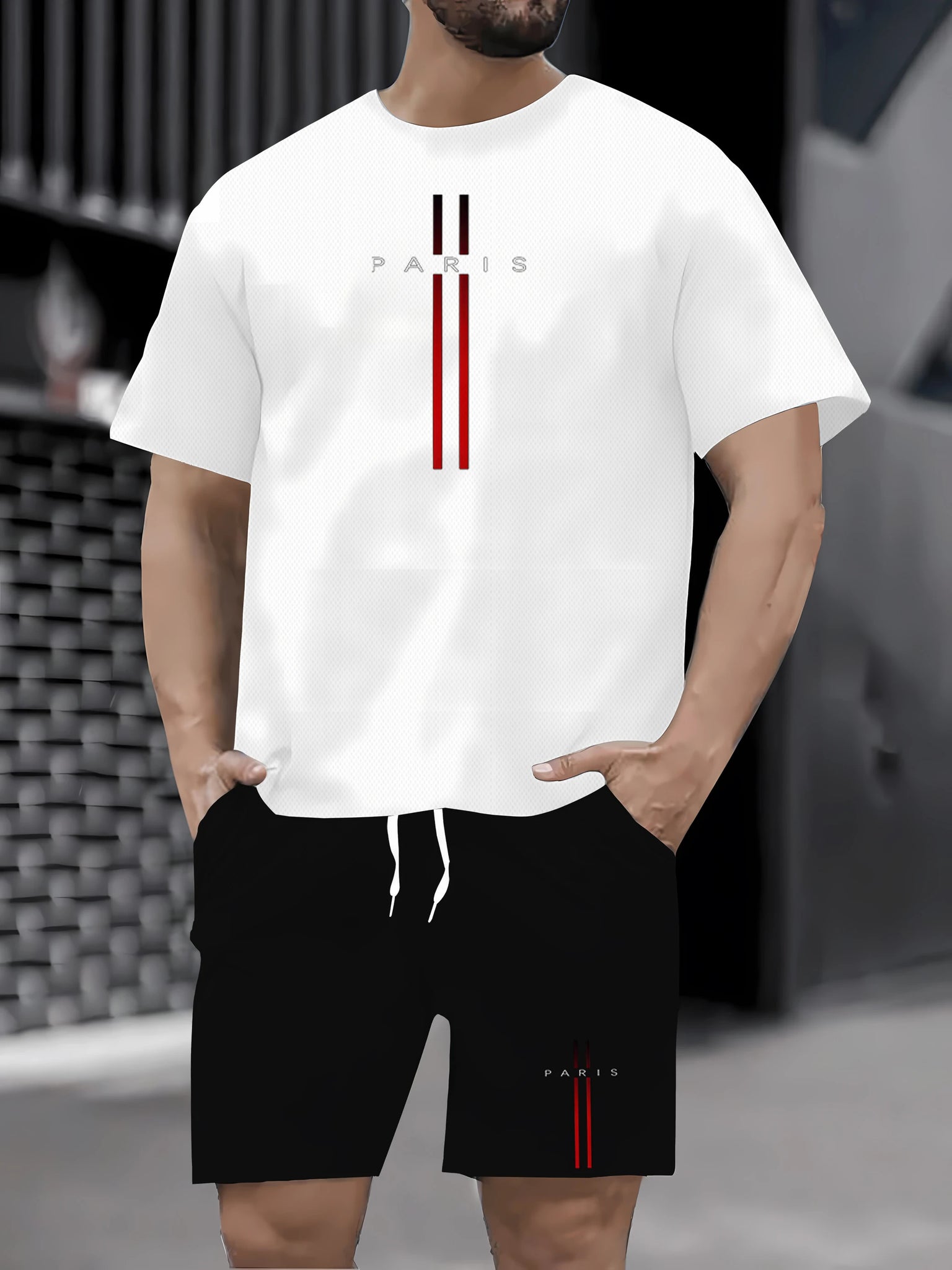 2025 Summer Men’s Sportswear Set – Printed Short Sleeve T-Shirt with Shorts or Long Pants Jogging Outfit