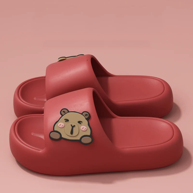 Summer Cute Kapibala Home Slippers – Soft Cozy Indoor Slides & Flip Flops for Couples, Men & Women