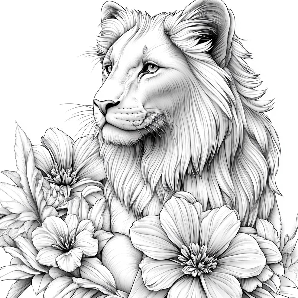 Bview Art Animal World Coloring Book – Original Design Adult Coloring Picture Book