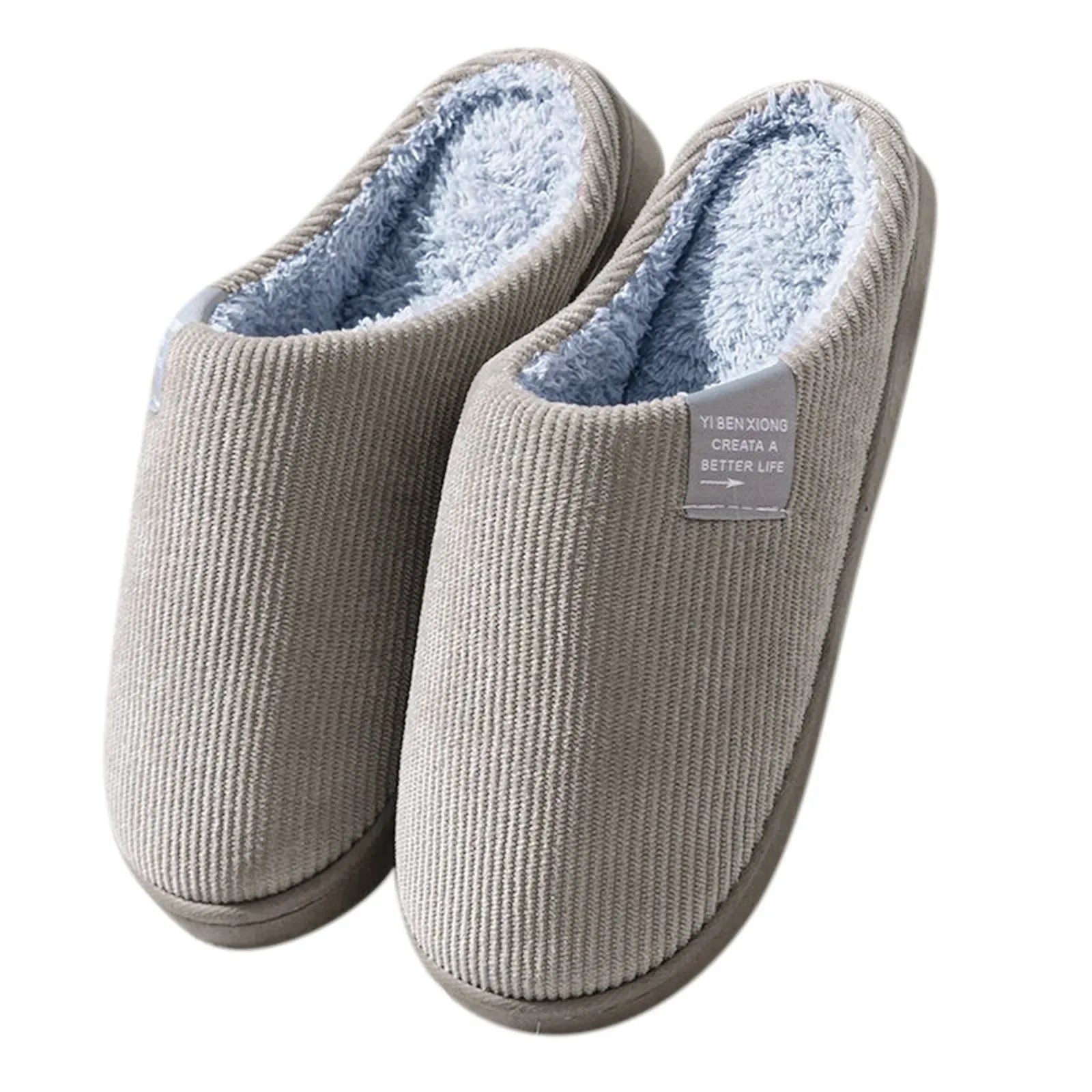 Winter Plush Home Slippers – Thick Soft Indoor Anti-Slip Warm Flats for Men & Women