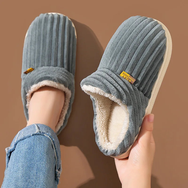 Fashion Fuzzy Women’s Winter Warm Cotton Shoes – Cozy Indoor Outdoor Anti-Slip Plush House Slippers