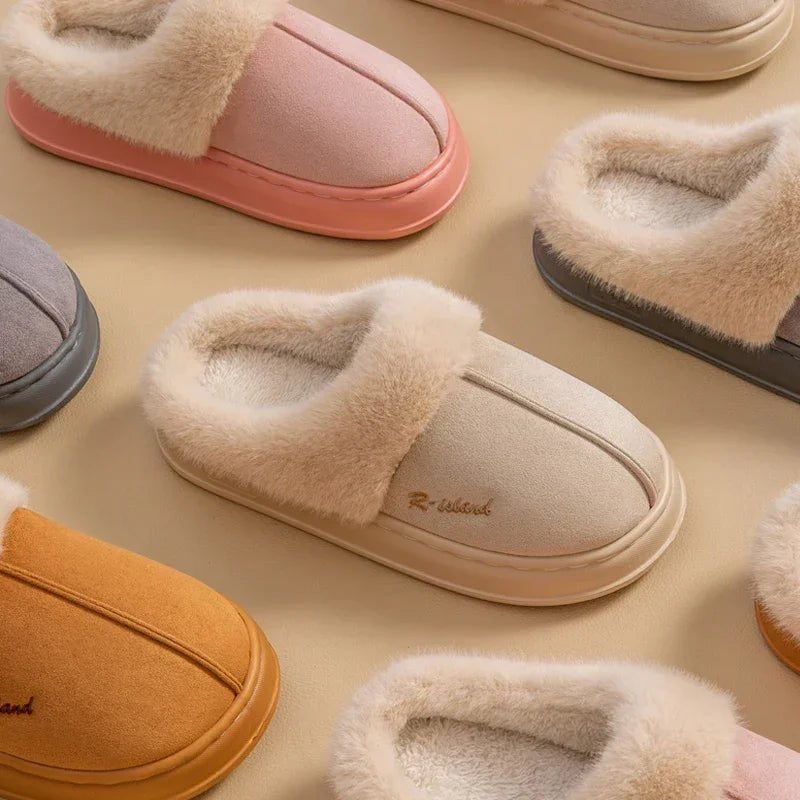 Boken Women’s Autumn/Winter 2025 Warm Plush Indoor Slippers – Soft Cozy Home Shoes for Comfort & Style