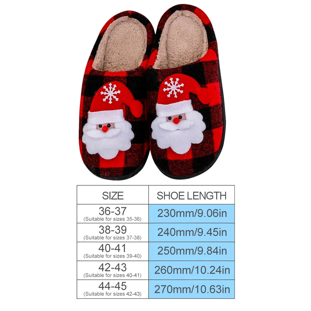 Christmas Fluffy Fur Slippers – Cozy Santa Plush Closed-Toe Slip-On House Shoes