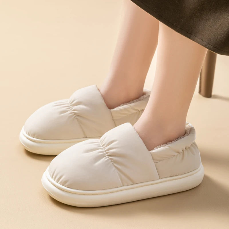 Women’s Winter Plush Slippers – Fleece Lined Closed-Toe Non-Slip Warm Indoor House Shoes
