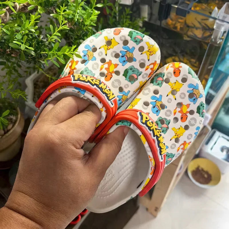 Pokémon Kawaii Pikachu & Squirtle Kids Sandals – Anime Summer Slippers for Home & Beach