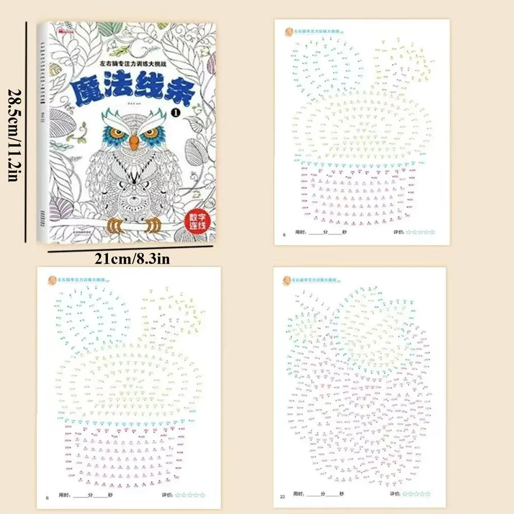 Magic Line Concentration Training Book – Brain Development & Number Drawing Activity