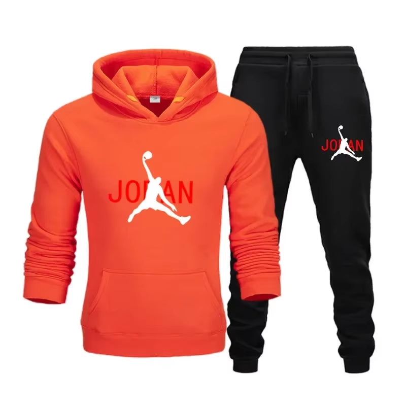2024 Autumn/Winter Men’s Sports Tracksuit – Hoodie & Sweatpants 2-Piece Casual Basketball Outfit