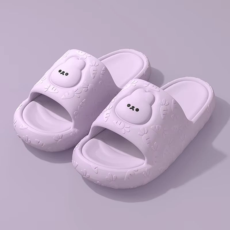 Summer Cool Slippers for Women & Men – Non-Slip Quiet Bathroom Slides Indoor Outdoor Couple Home Sandals