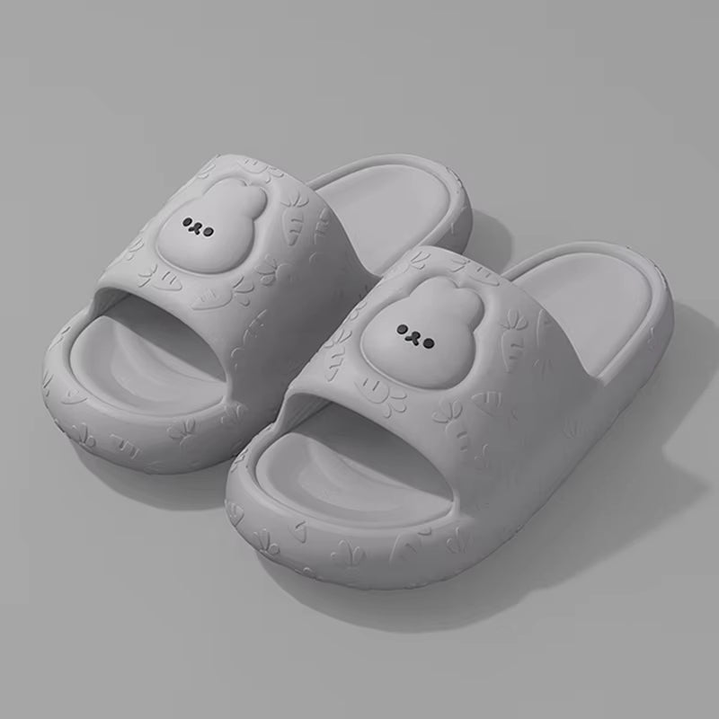 Summer Cool Slippers for Women & Men – Non-Slip Quiet Bathroom Slides Indoor Outdoor Couple Home Sandals
