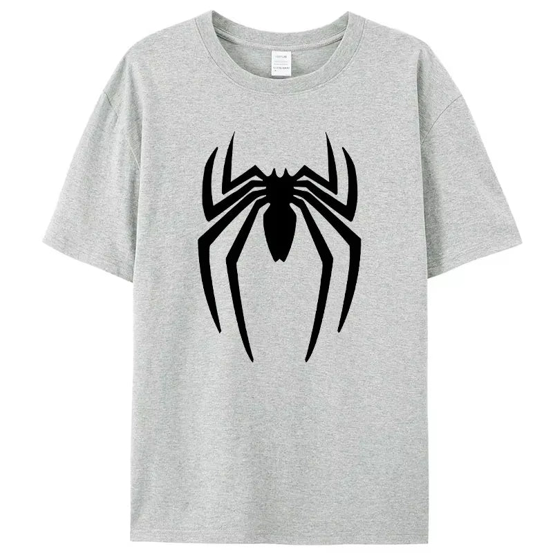 Summer Spider Hero Men’s T-Shirt – Oversized Casual Streetwear Short Sleeve Cartoon Sports Tee for Men