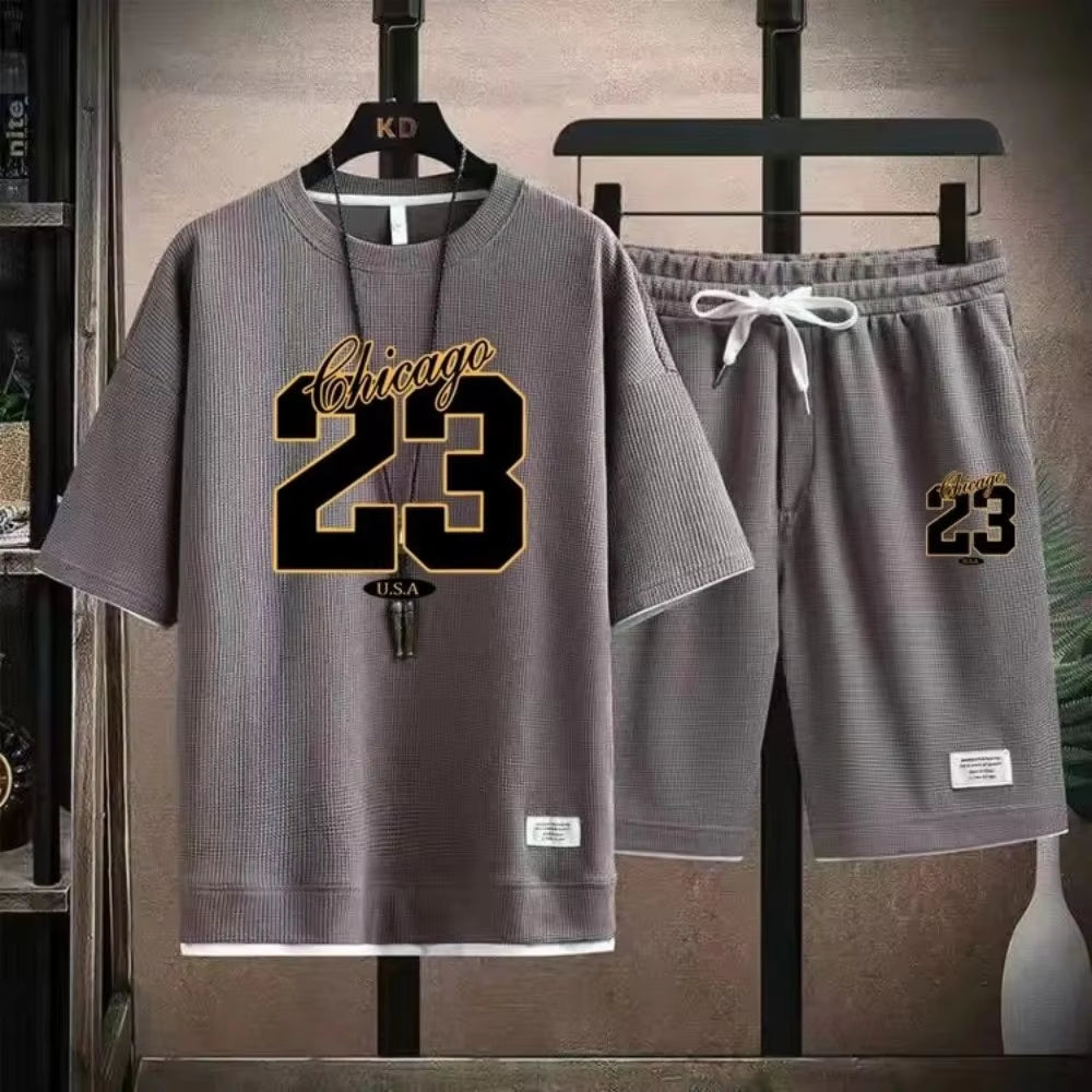 Men’s Korean Style Summer T-Shirt – Breathable Digital Print Round Neck Outdoor Top