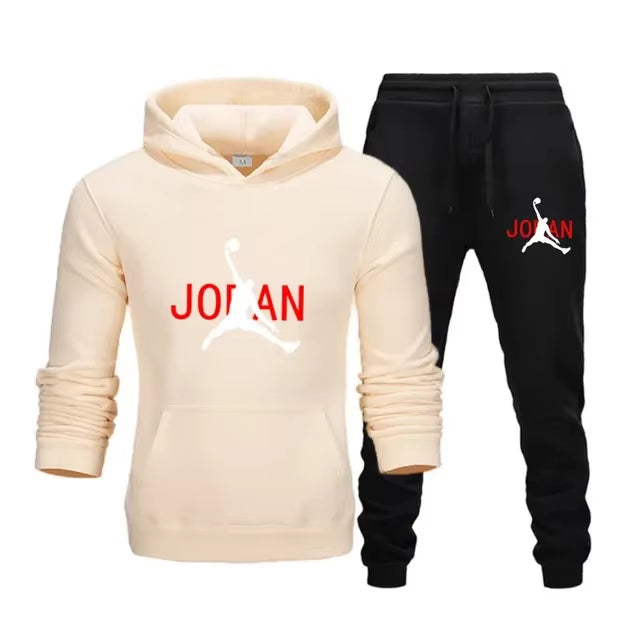 2024 Autumn/Winter Men’s Sports Tracksuit – Hoodie & Sweatpants 2-Piece Casual Basketball Outfit