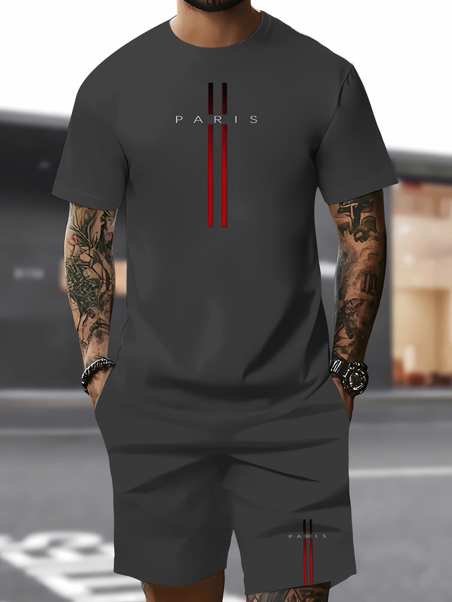 2025 Summer Men’s Sportswear Set – Printed Short Sleeve T-Shirt with Shorts or Long Pants Jogging Outfit