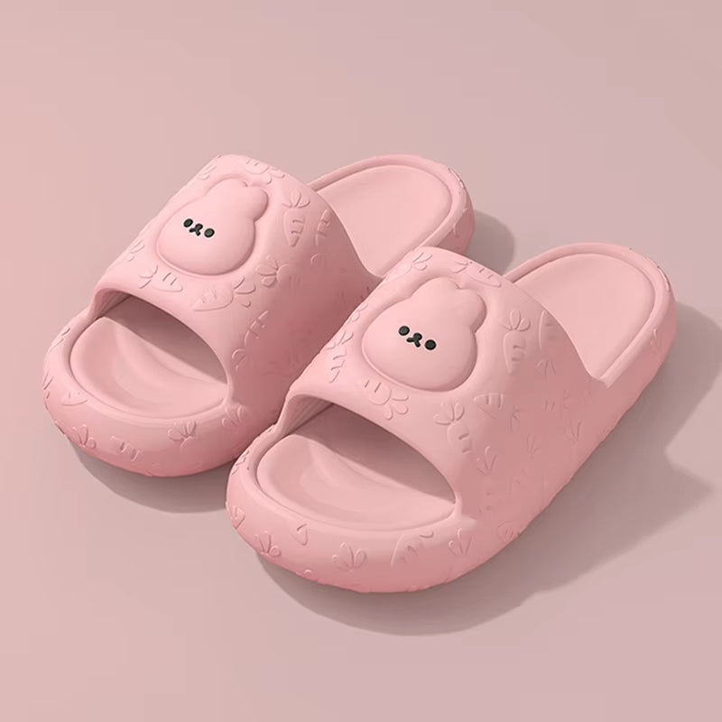 Summer Cool Slippers for Women & Men – Non-Slip Quiet Bathroom Slides Indoor Outdoor Couple Home Sandals